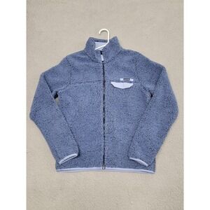 Columbia Fleece Jacket Womens Medium Blue Sherpa Full Zip Plush XL1471